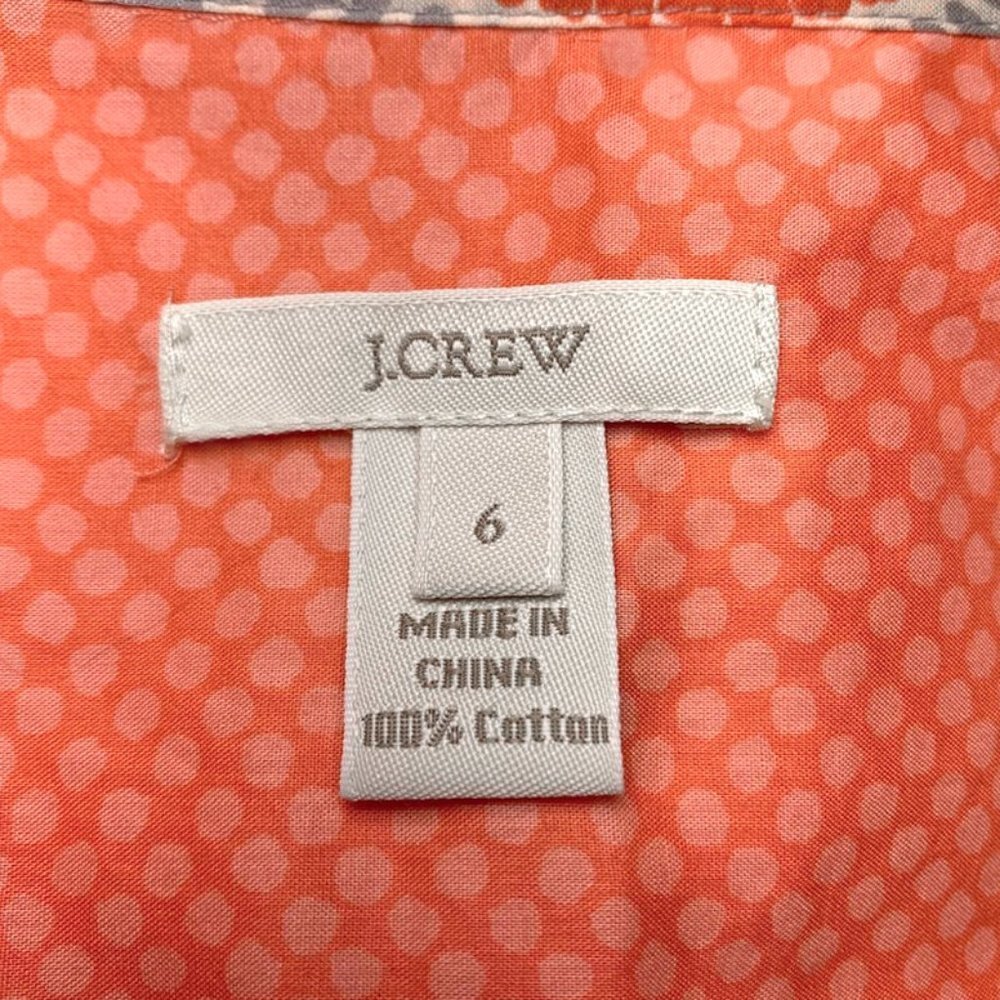 J .CREW Tangerine Cotton Dot Tunic - Picture 6 of 6